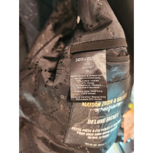 Zadig & Voltaire Deluxe Blazer Black Crystal Skull Embellishment‎ Size 40 - Picture 6 of 10